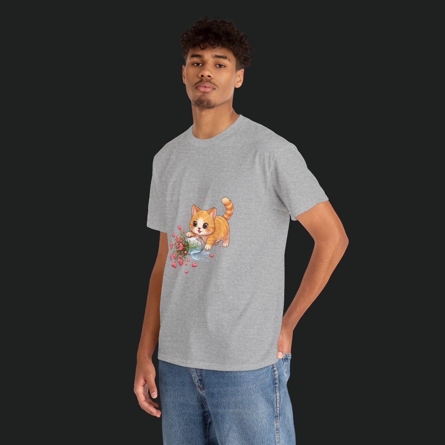 Cat with Spilled Flowers T-Shirt