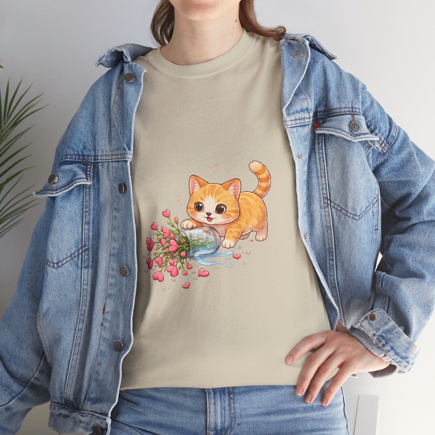 Cat with Spilled Flowers T-Shirt