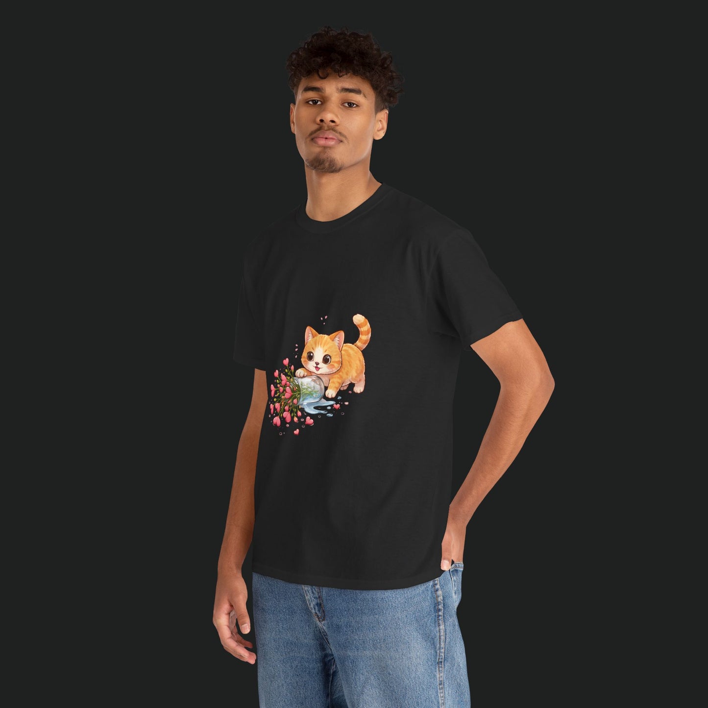 Cat with Spilled Flowers T-Shirt