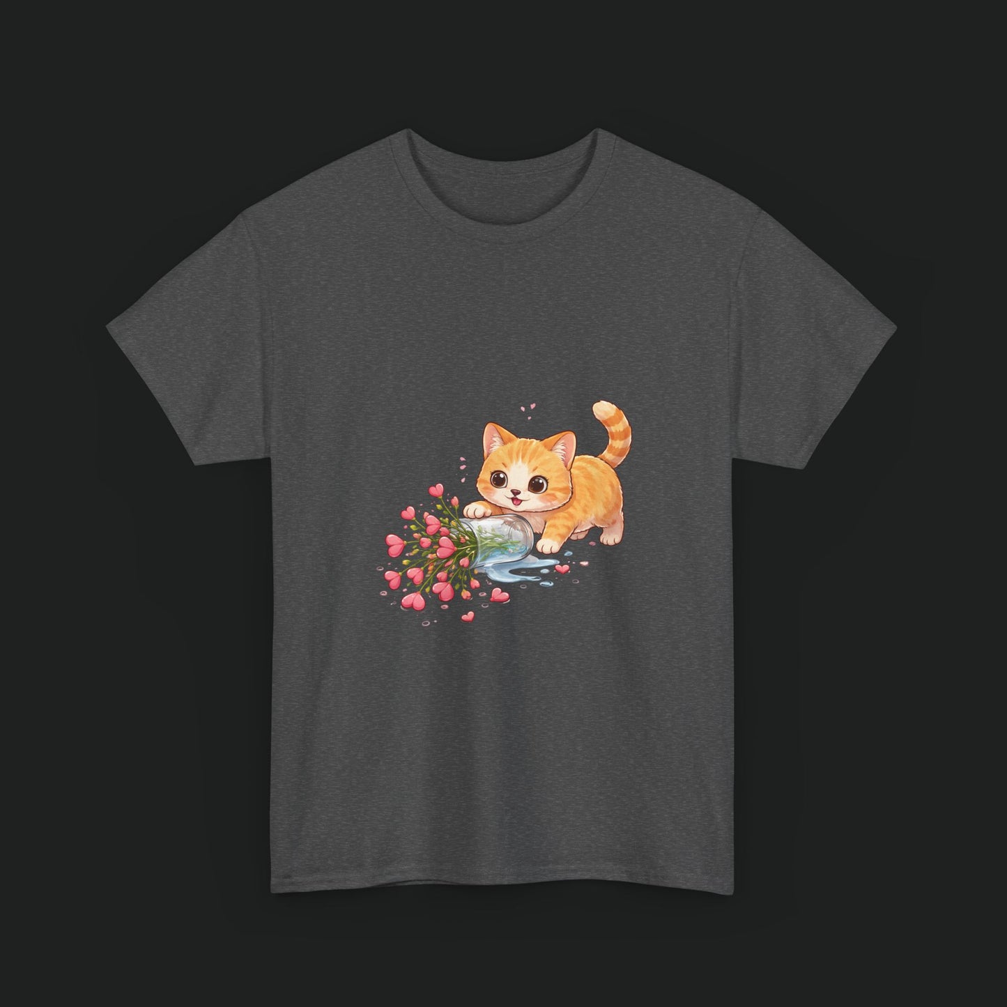 Cat with Spilled Flowers T-Shirt