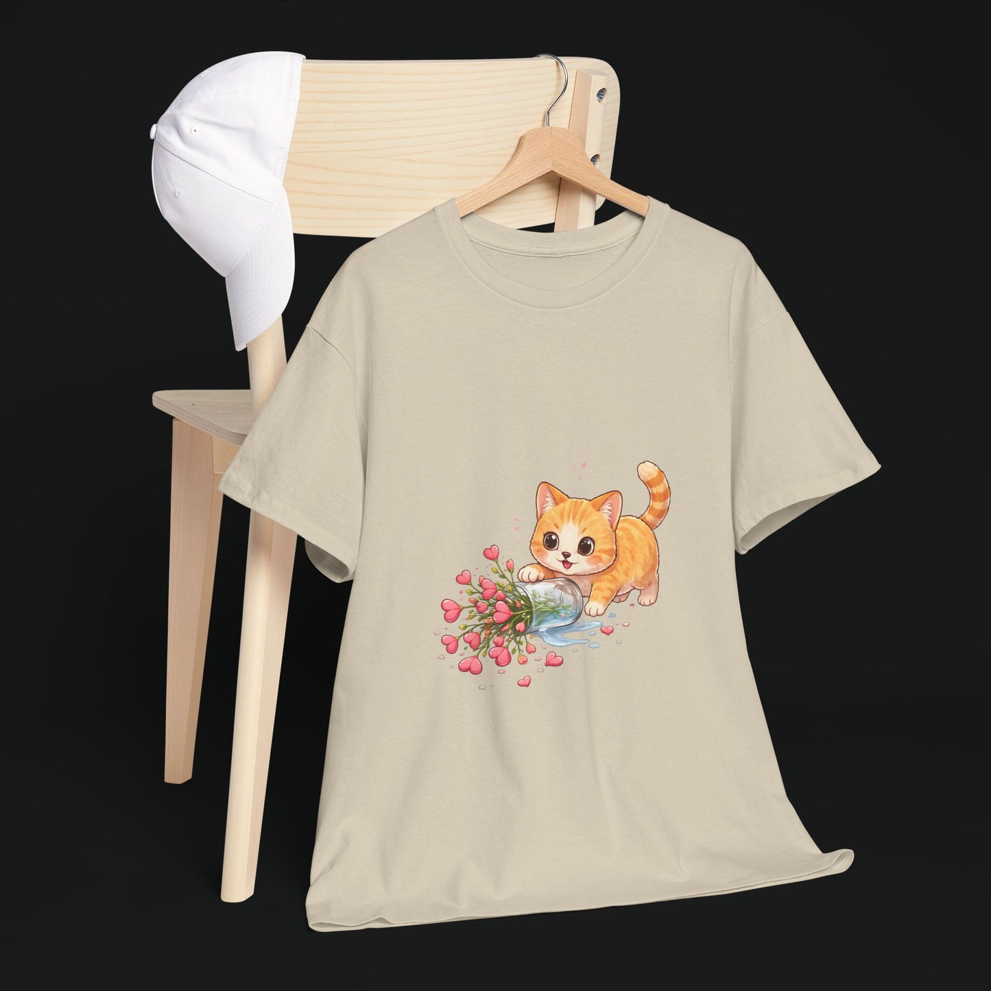 Cat with Spilled Flowers T-Shirt