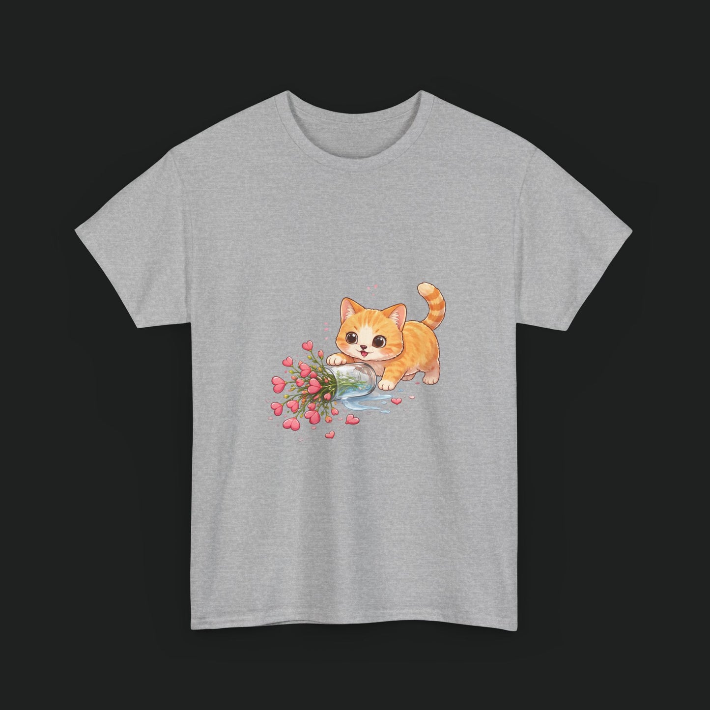 Cat with Spilled Flowers T-Shirt