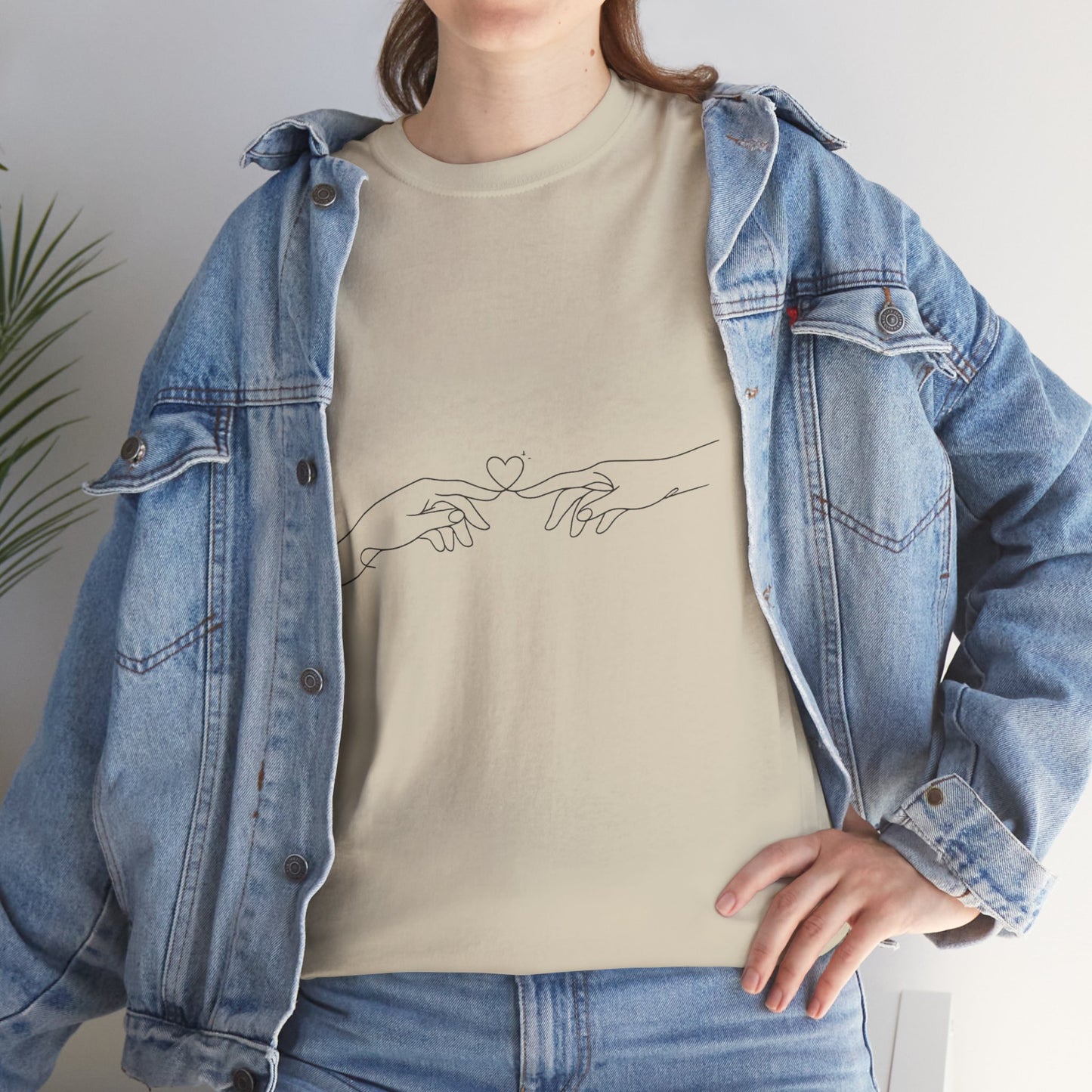 Minimalist Line Art Hands Tee