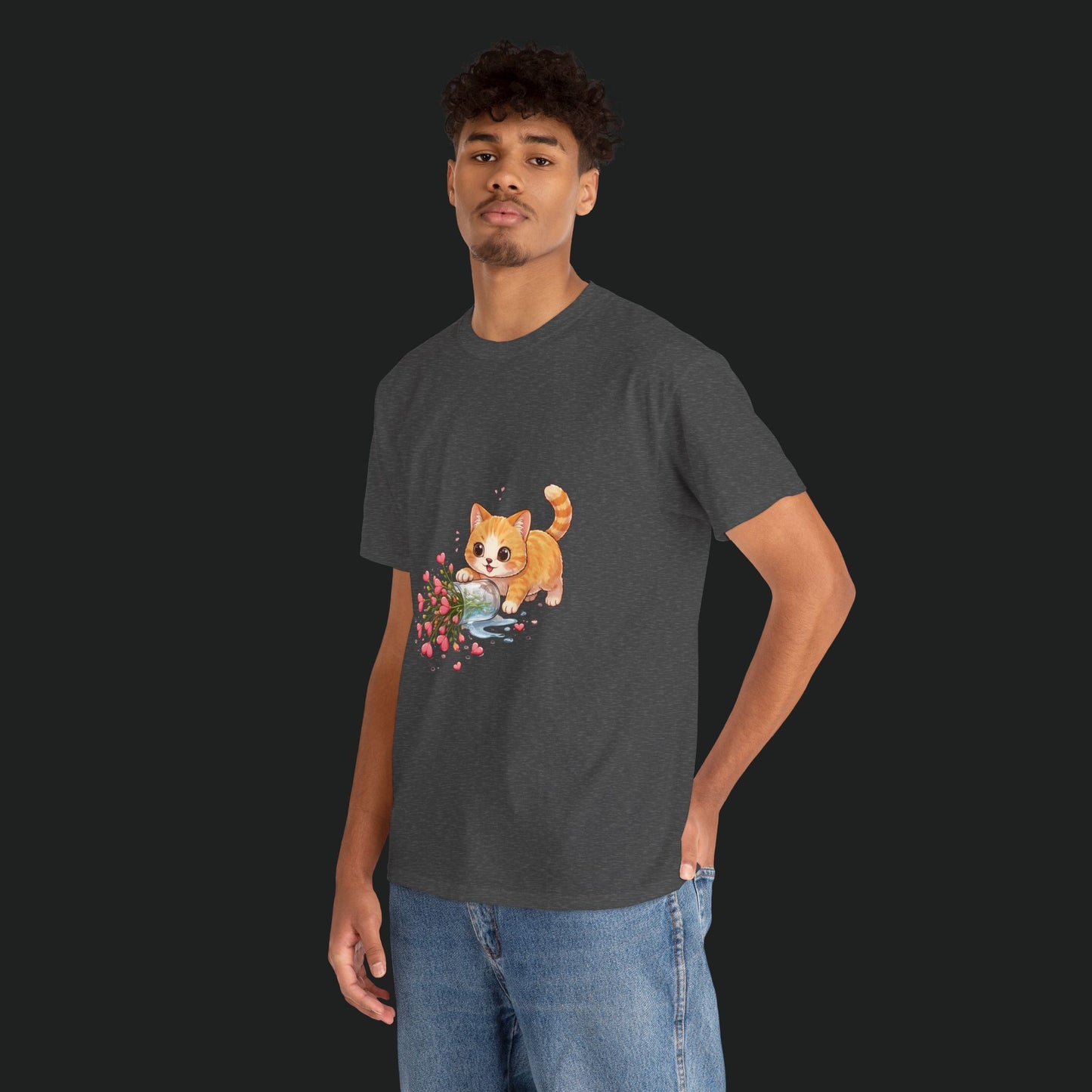 Cat with Spilled Flowers T-Shirt