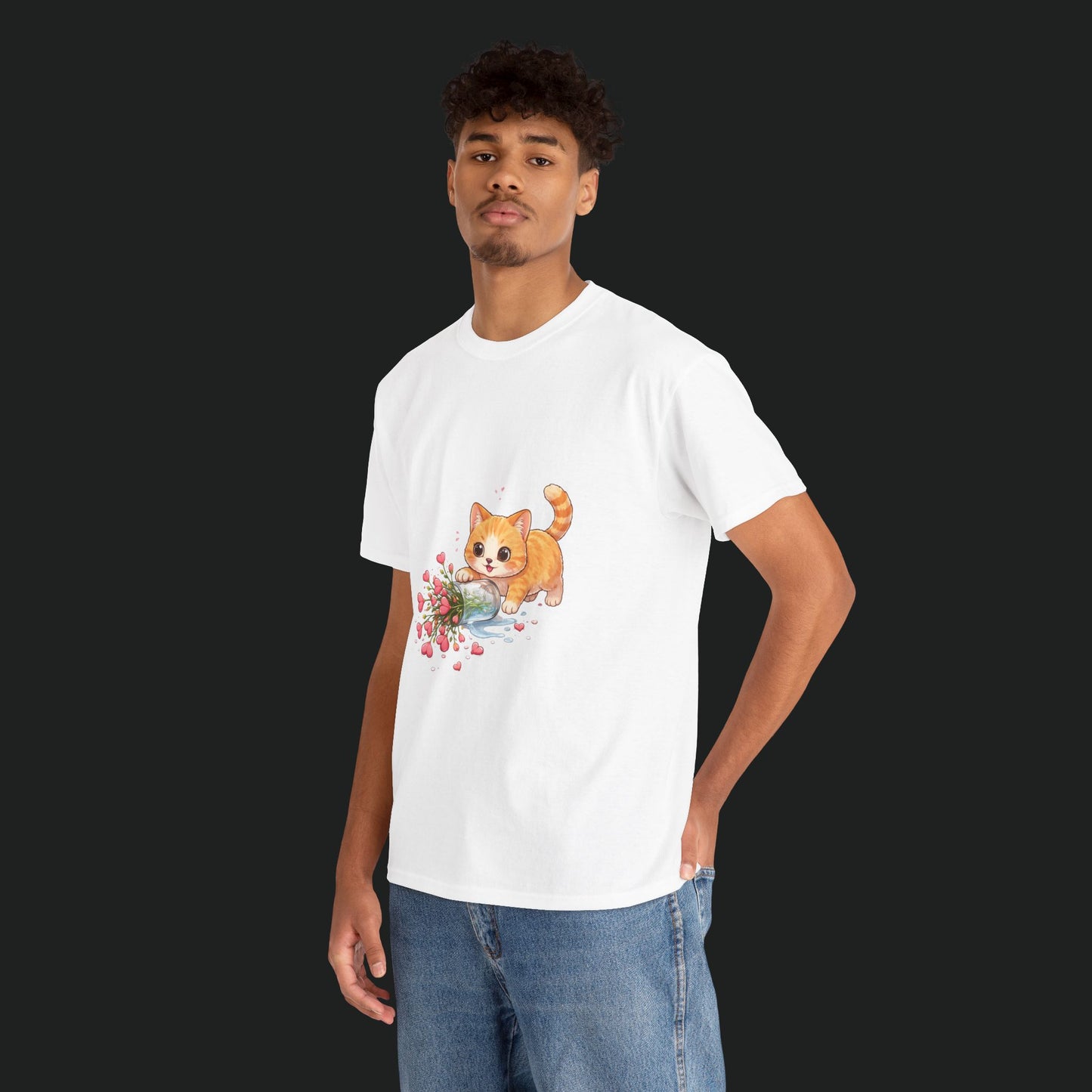 Cat with Spilled Flowers T-Shirt