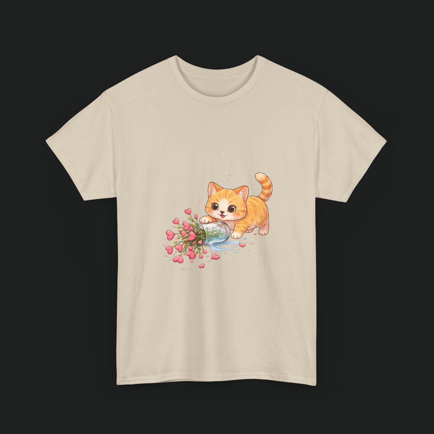 Cat with Spilled Flowers T-Shirt
