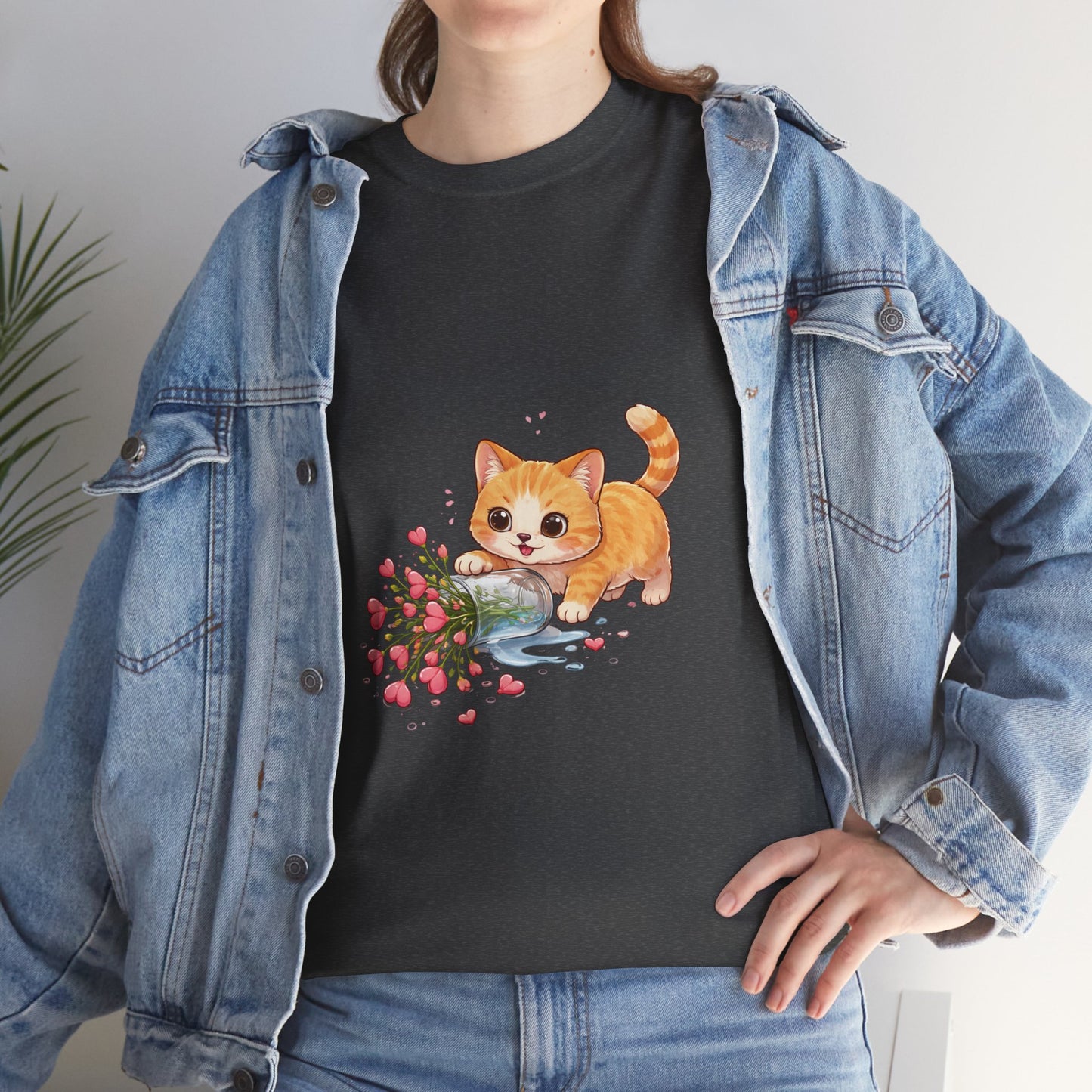 Cat with Spilled Flowers T-Shirt