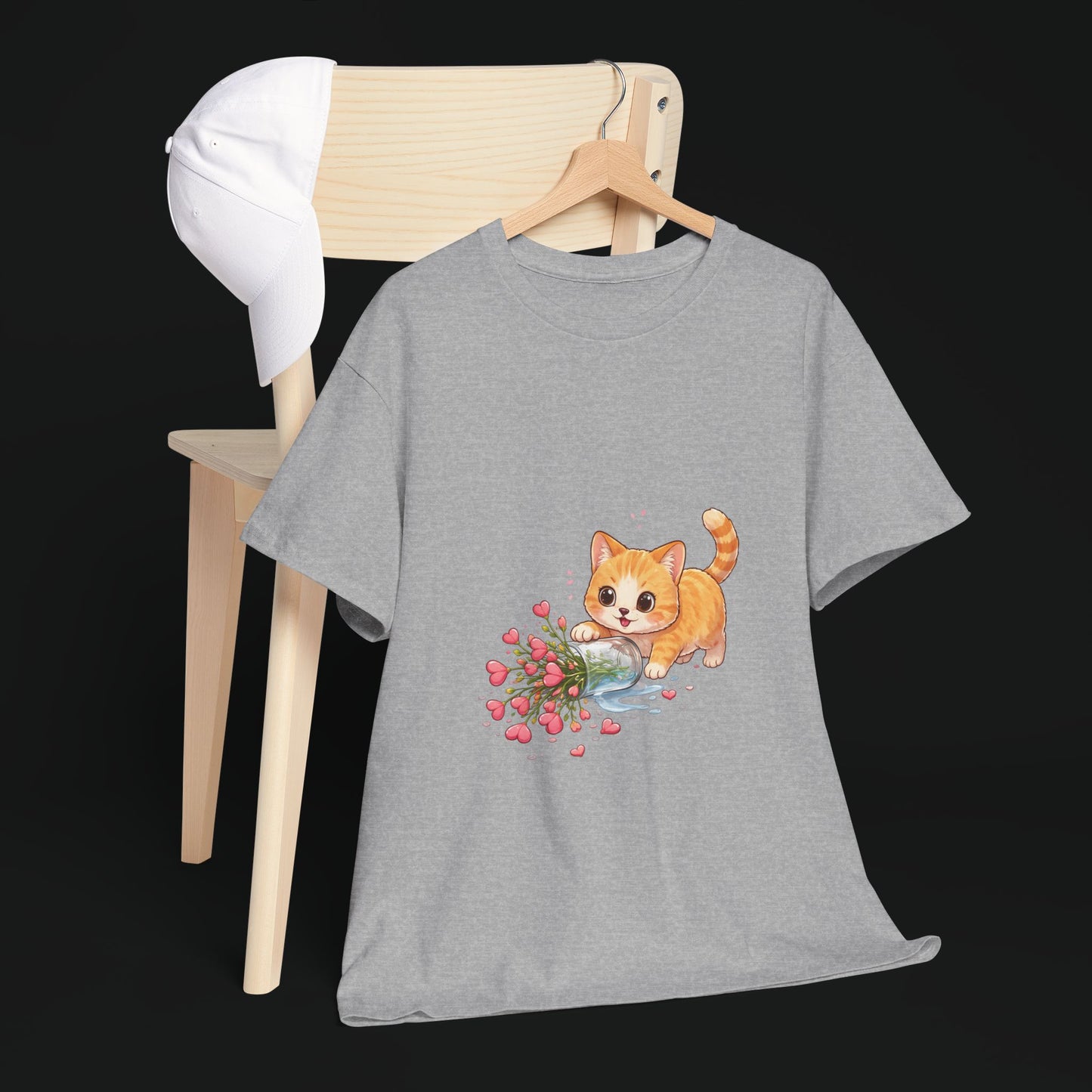 Cat with Spilled Flowers T-Shirt