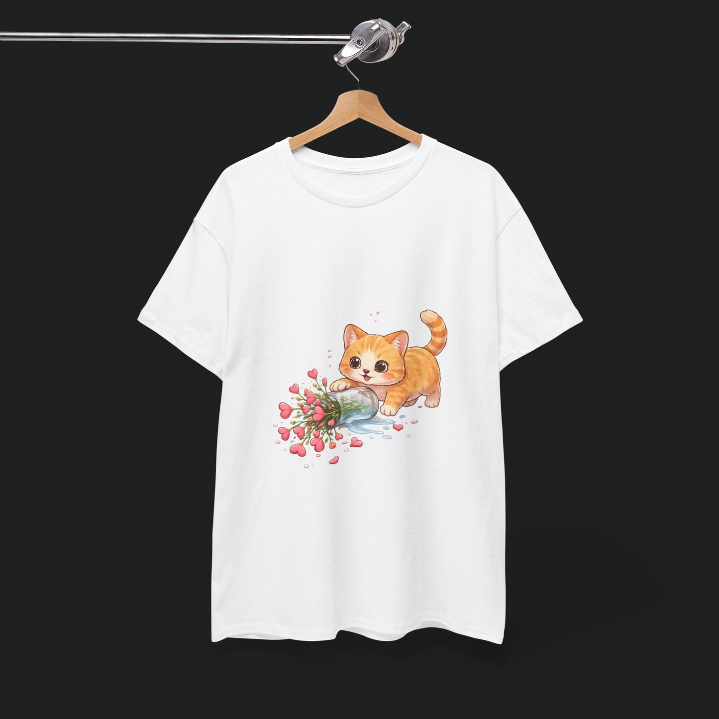 Cat with Spilled Flowers T-Shirt