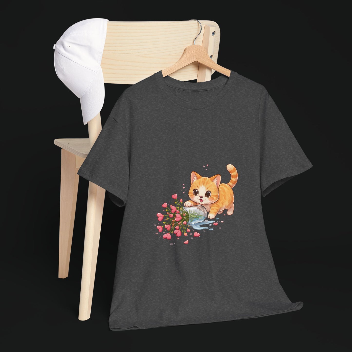 Cat with Spilled Flowers T-Shirt