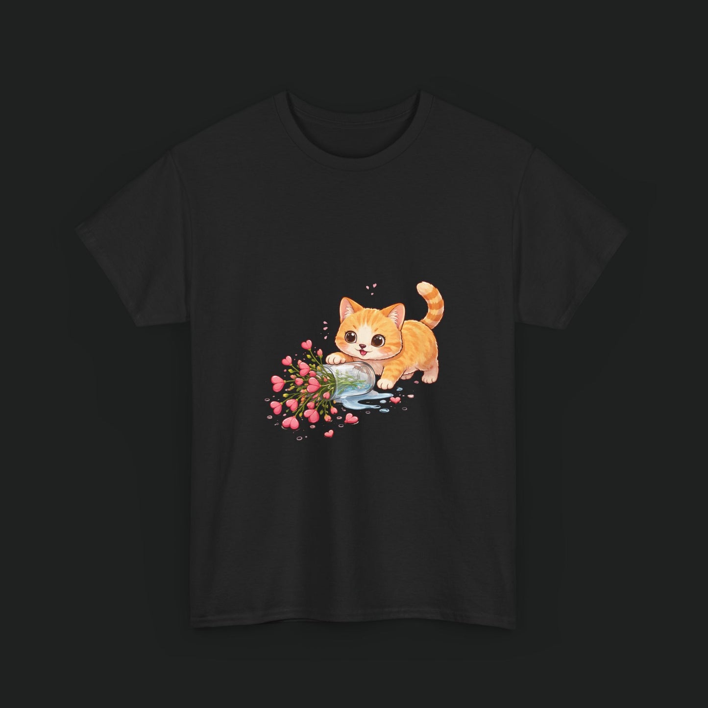 Cat with Spilled Flowers T-Shirt