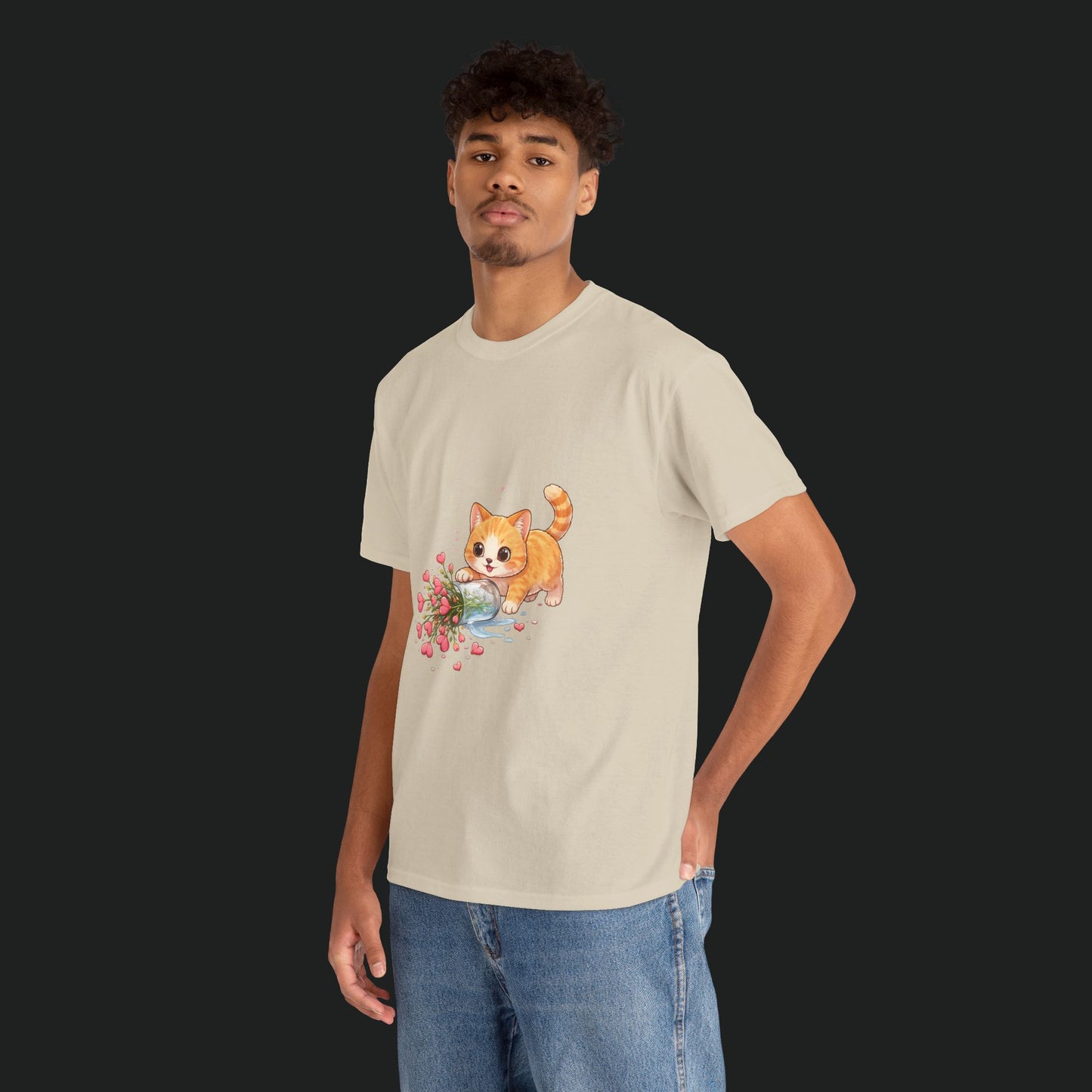 Cat with Spilled Flowers T-Shirt