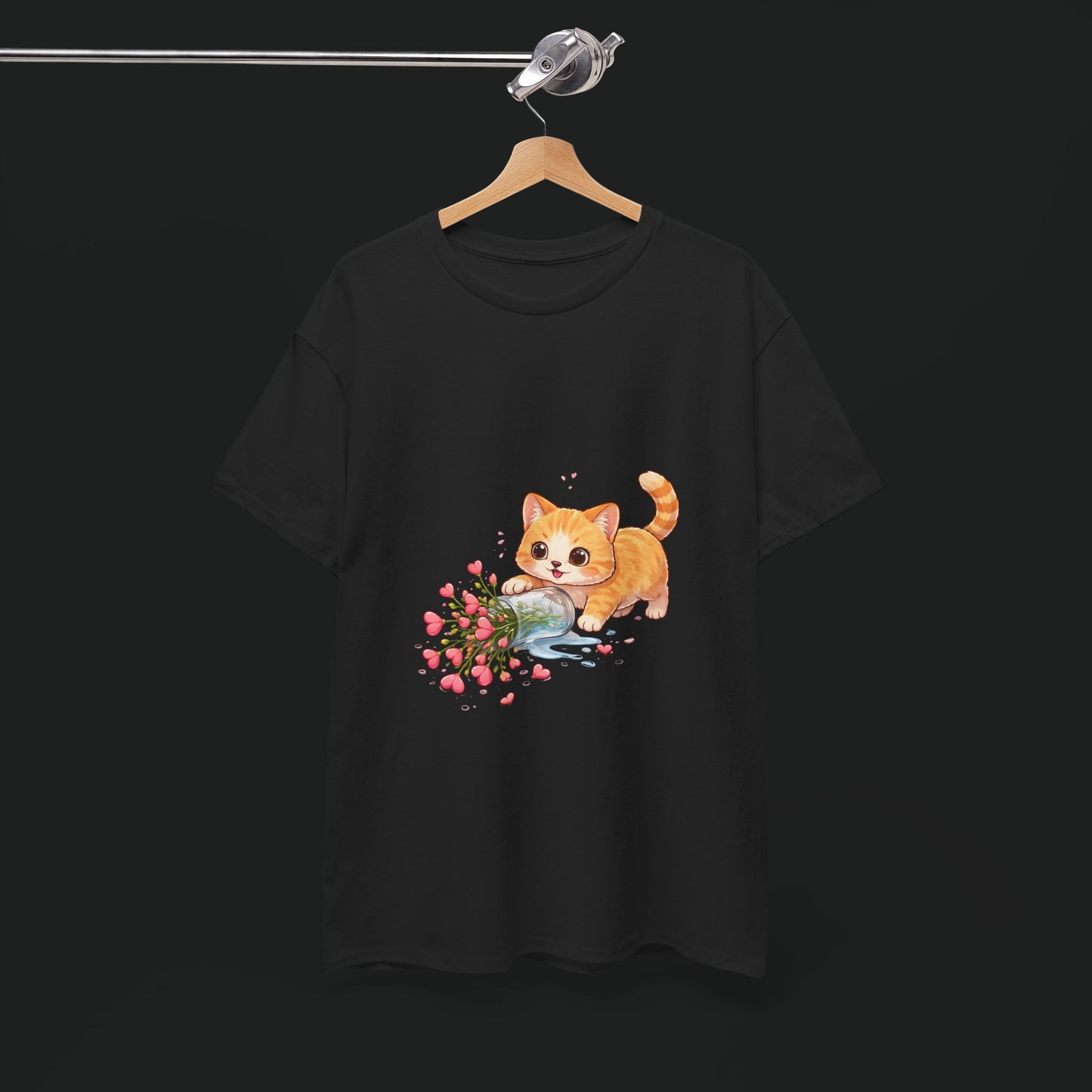 Cat with Spilled Flowers T-Shirt